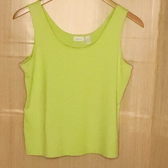 Chico's Lime Green Fitted Tank Top Large - Picture 1 of 4